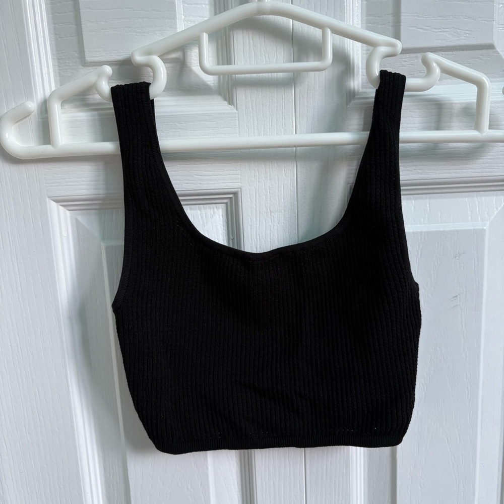 Babaton Sculp Knit Squareneck Cropped Tank